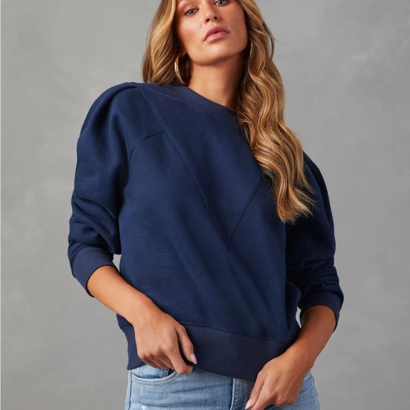 Vici Huddy Cotton Sweatshirt Classic Blue Sweatshirt M - Picture 1 of 9